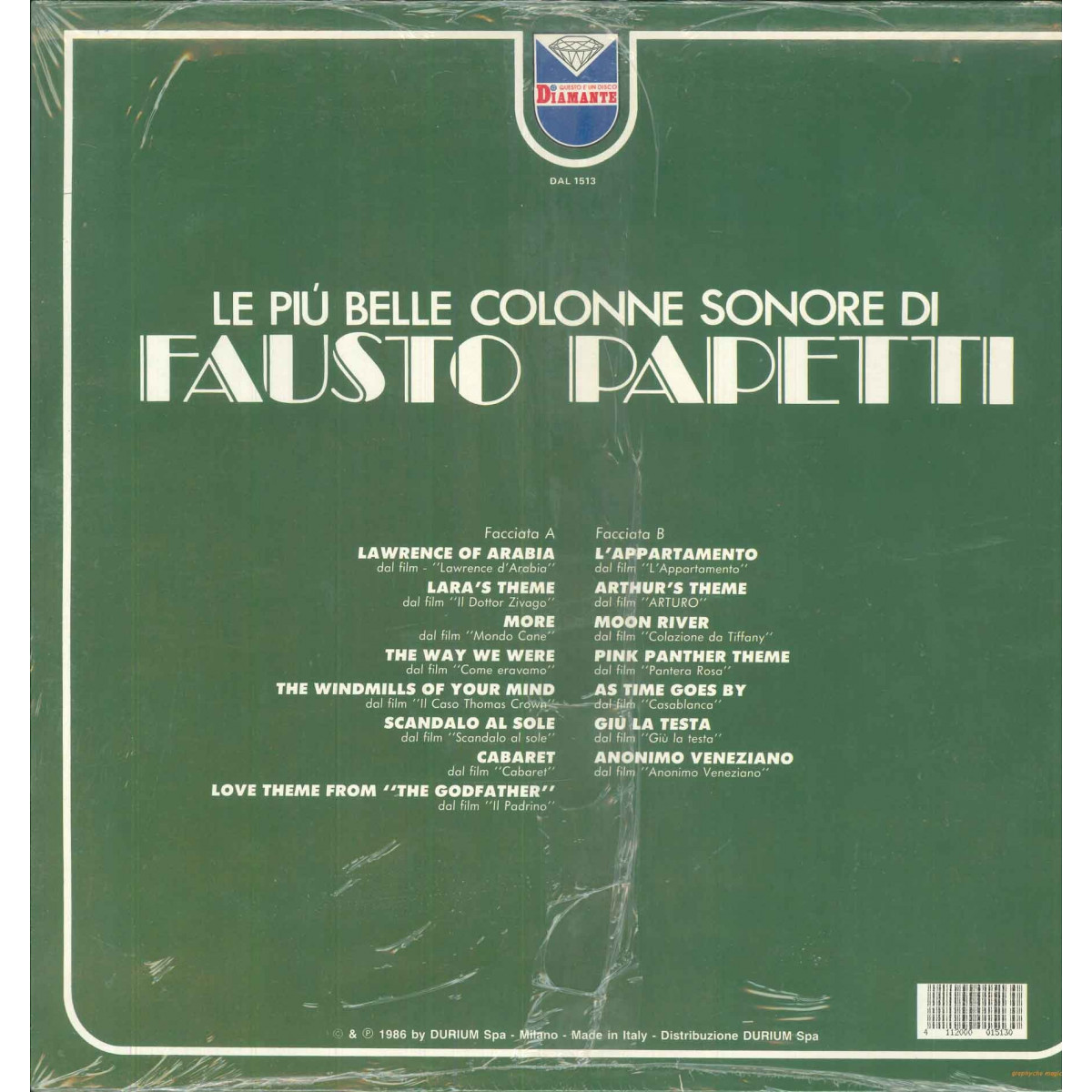 Fausto Papetti Lp Vinile Le Piu Belle Colonne Sonore Di Durium