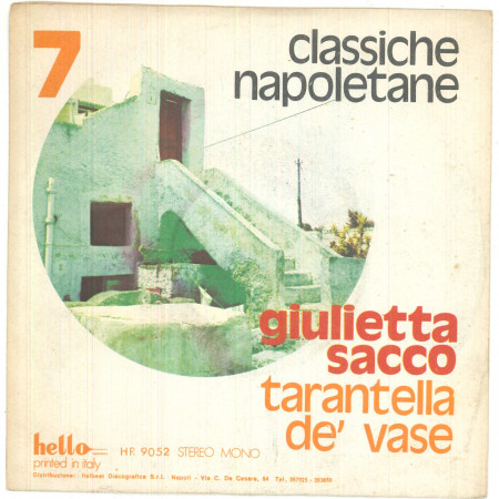 Giulietta Sacco Vinile 7" 45 giri Tarantella De' Vase / Mandulinata A Napule Nuovo