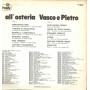 Vasco E Pietro Lp Vinile All'Osteria / Family Records SFR-RI 646 Nuovo