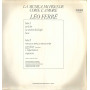 Leo Ferre Lp Vinile La Musica Mi Prende Come L'Amore / Love LVL 20001 Sigillato