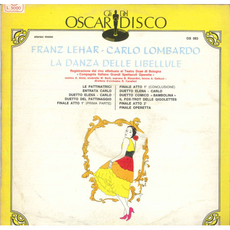 Lehar / Lombardo Lp Vinile La Danza Delle Libellule Gli Oscar Del Disco Nuovo