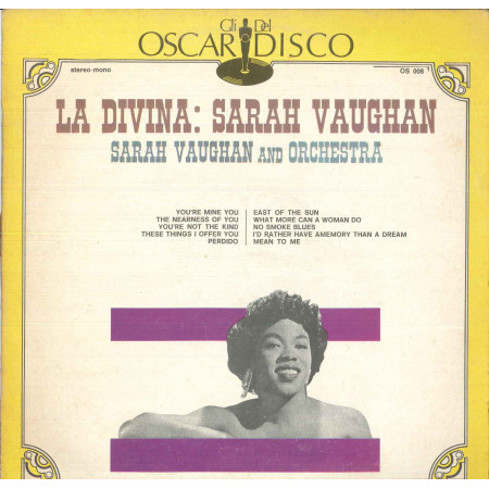 Sarah Vaughan Lp Vinile La Divina Sarah Vaughan Gli Oscar Del Disco Cover Nuovo