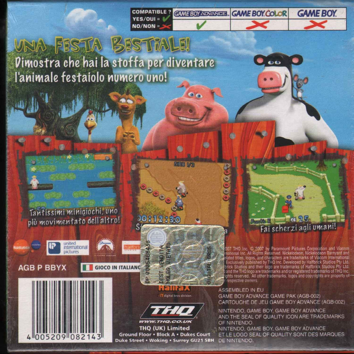 The Barnyard Il Cortile Videogioco Game Boy Advance GBA THQ Sigillato