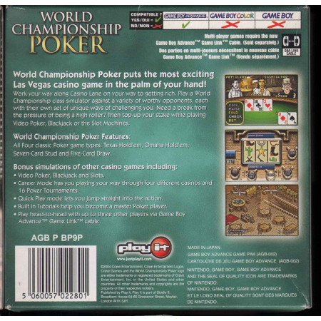 World Championship Poker Videogioco Game Boy / Play IT Nuovo