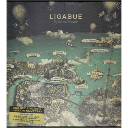 Ligabue Box 3 LP Vinile Giro Del Mondo Deluxe Limited Numerato Warner Sigillato