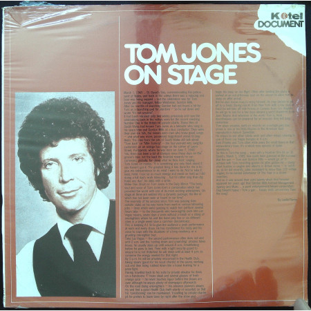 Tom Jones LP Vinile On stage / K-tel ‎SKI 5049 Serie K-tel Document Sigillato