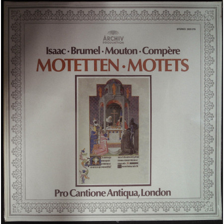 Isaac Brumel Mouton Compere Pro Cantione Antiqua London Lp Motetten Sigillato