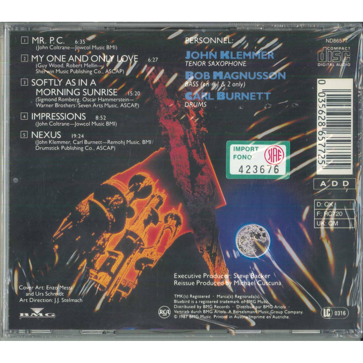 John Klemmer CD Nexus One (For Trane) / RCA ‎– ND 86577