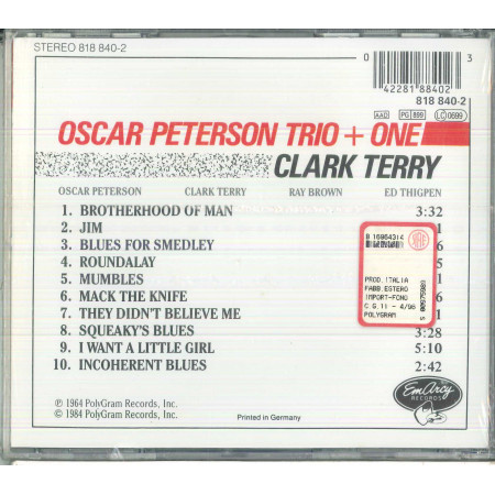 Oscar Peterson Trio + Clark Terry CD Oscar Peterson Trio + One EmArcy