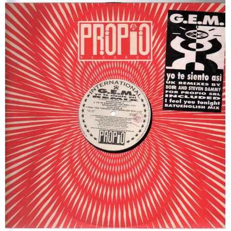 G.E.M. Vinile 12" Yo Te Siento Asi (Remix) Propio Records PRI 2007 Nuovo