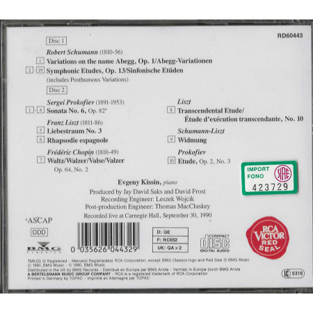Evgeny Kissin & Others CD Carnegie Hall Debut Concert / RCA Victor Red Seal – RD60443 Sigillato