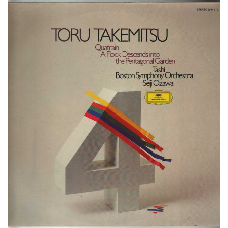 Takemitsu / Tashi / Boston Symphony Ozawa ‎Lp Quatrain / A Flock Descends Into