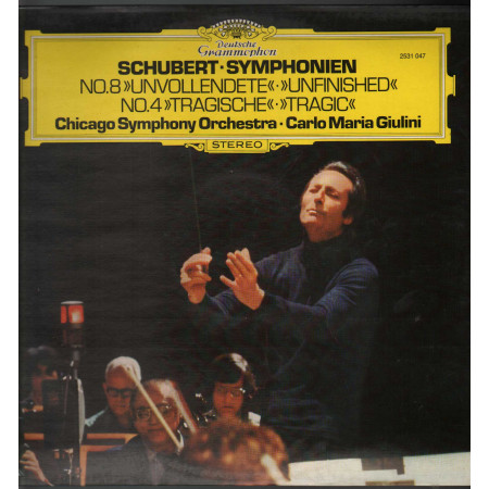 Schubert Chicago Symphony Giulini ‎Lp  Symphonien No.8 Unvollendete No.4 Tragic