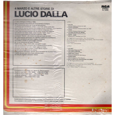 Lucio Dalla Lp Vinile 4 Marzo E Altre Storie Di RCA ‎NL33005 Linea Tre