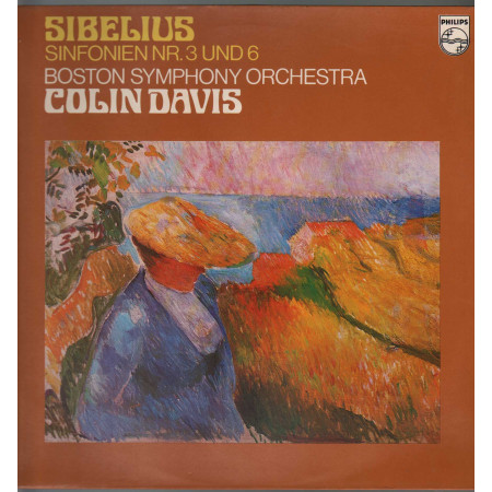 Sibelius Boston Symphony Orchestra Colin Davis ‎Lp Sinfonien Nr. 3 Und 6 Philips