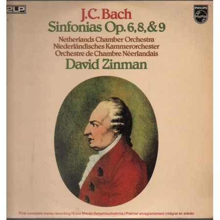 J C Bach D Zinman Netherlands Chamber Orchestra Lp Sinfonias Op. 6,8,&9 Gatafold