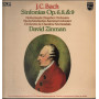 J C Bach D Zinman Netherlands Chamber Orchestra Lp Sinfonias Op. 6,8,&9 Gatafold