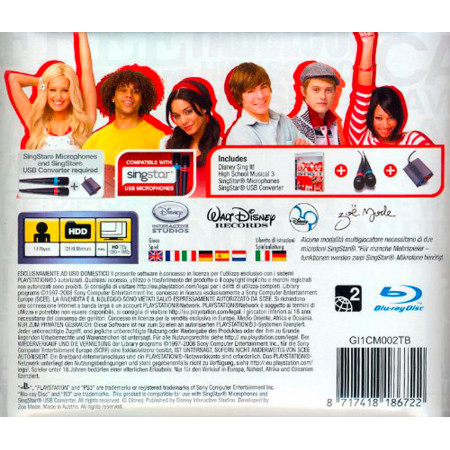 Disney Sing It High School Musical 3 + Microfoni Playstation 3 PS3 Sigillato