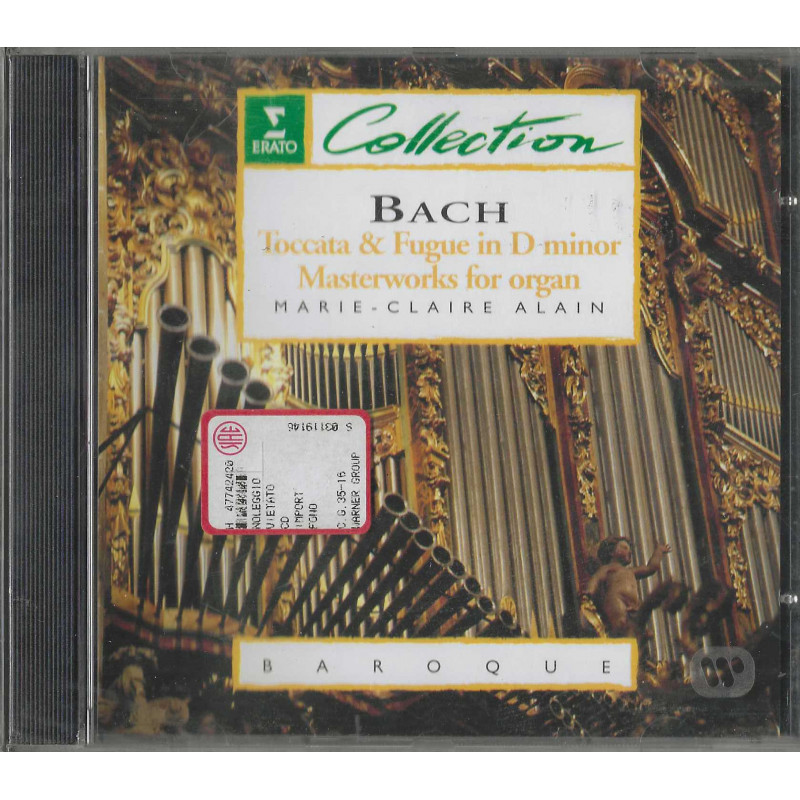 Marie Claire Alain, Johann Sebastian Bach CD Toccata & Fugue In D Minor Sigillato