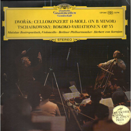 Dvořák, Tchaikovsky, Karajan LP Cello Concerto, Variations On A Rococo Nuovo