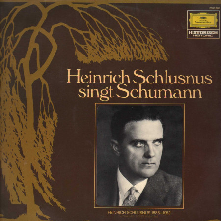 Schlusnus, Schumann LP Heinrich Schlusnus Singt Schumann / 2535803 Nuovo